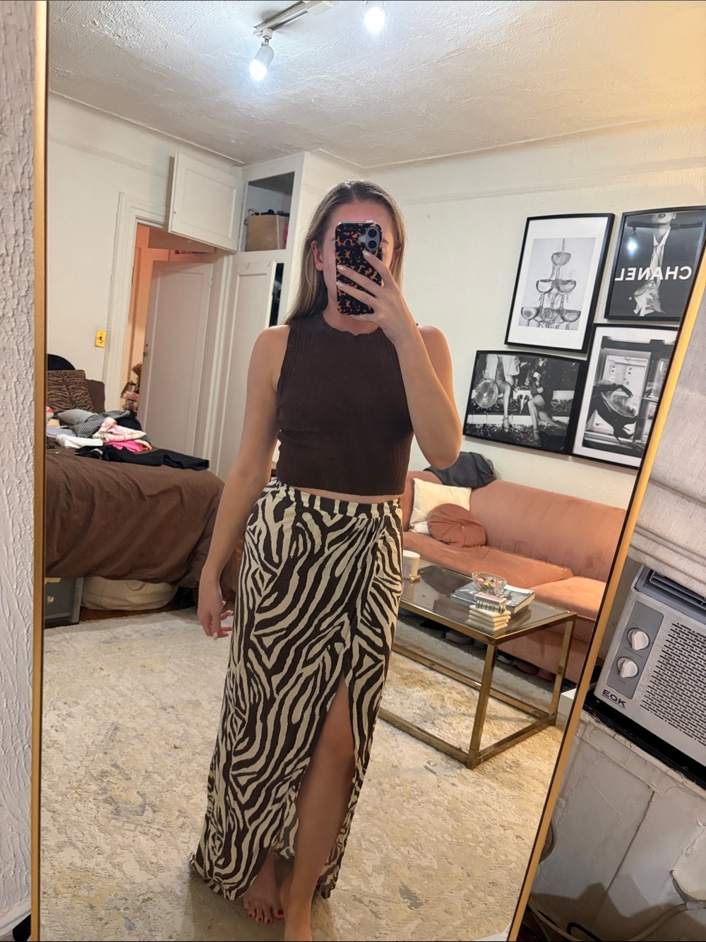 Zebra Maxi Skirt